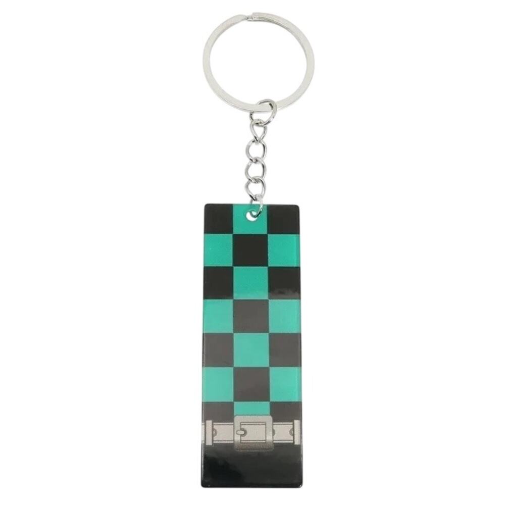 Anime Tanjiro Cosplay Green & Black Checkered Keychain